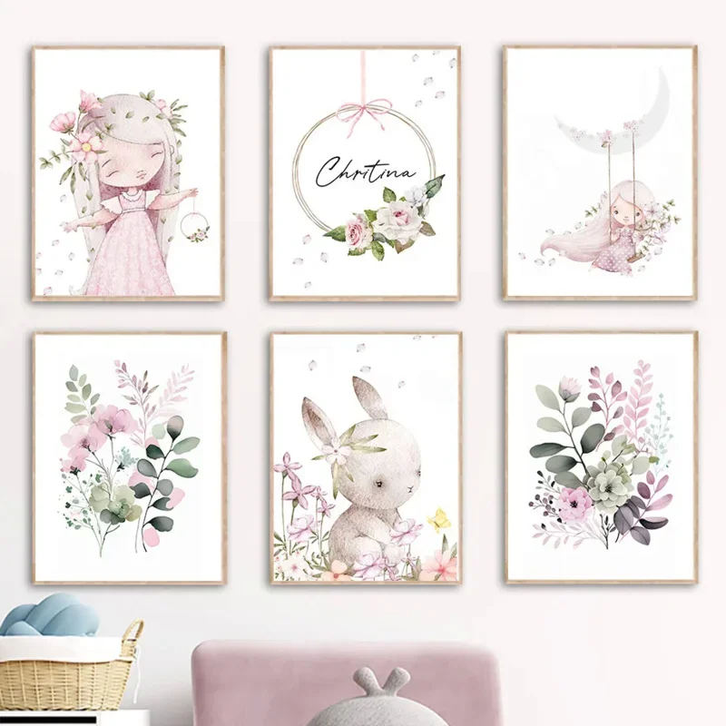Resin Art Aesthetic - Nordic Cartoon Aesthetics Wall Art Pink