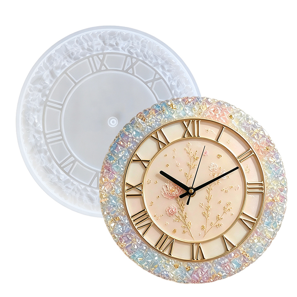 Resin Art Clock - Diamond Faceted Clock Silicone Mold for