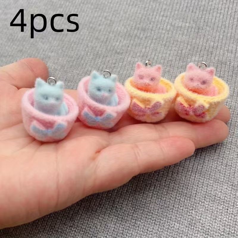 4pcs 3D plush resin cat pendan - Resin Art Box recension och pris