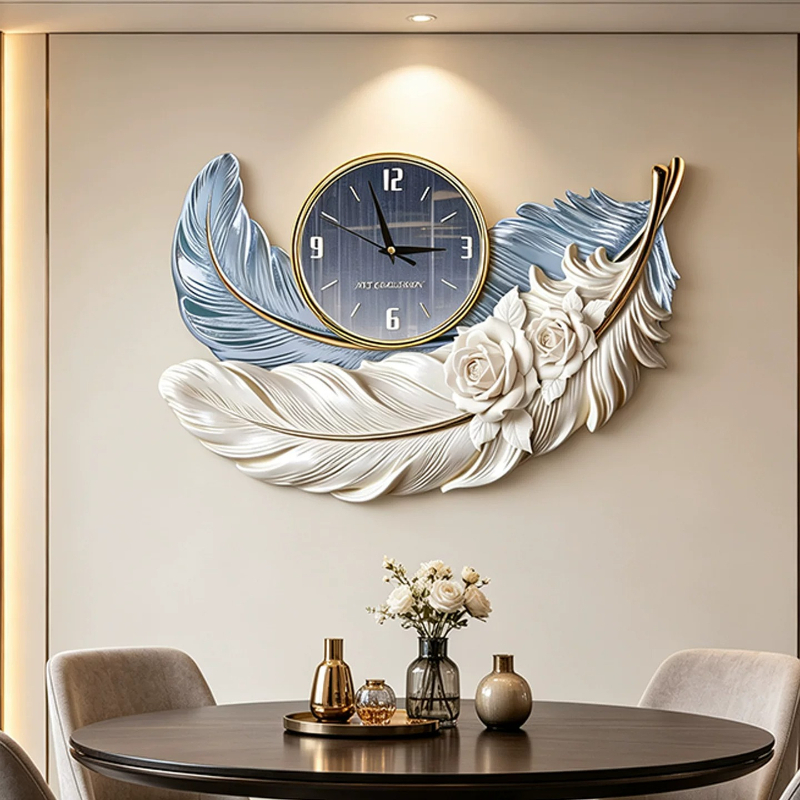High-end Feather Design Wall C - Resin Art Wall Clock recension och pris
