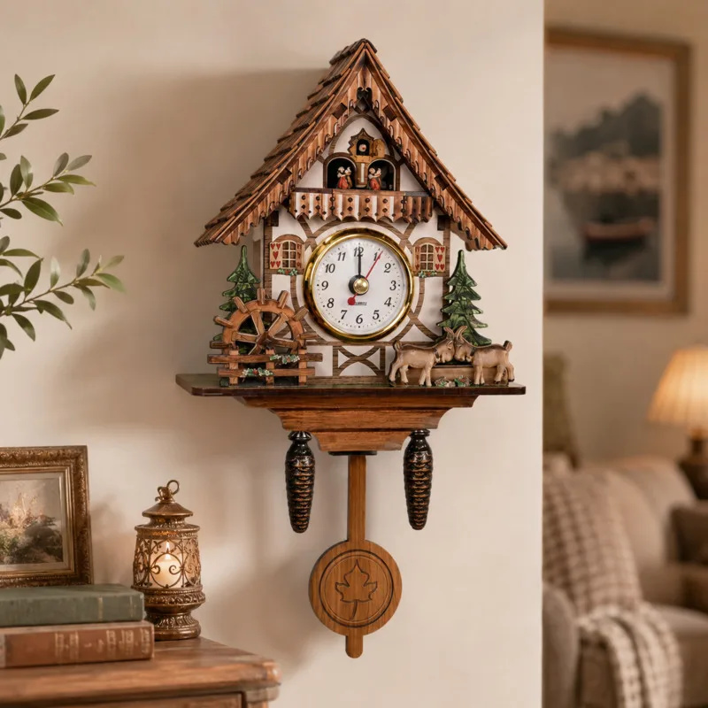 Cuckoo Wall Clock Vintage Wood - Resin Art Wall Clock recension och pris