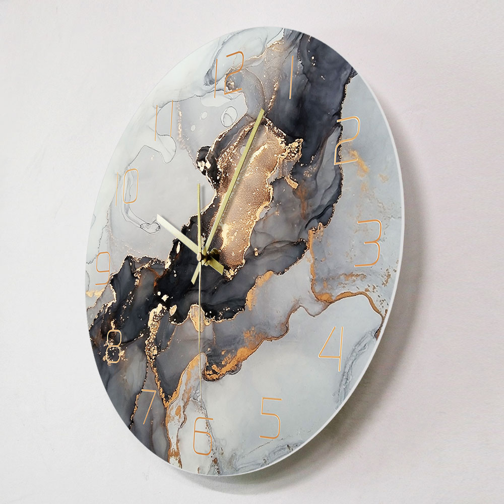 Abstract Alcohol Ink Printed W - Resin Art Wall Clock recension och pris