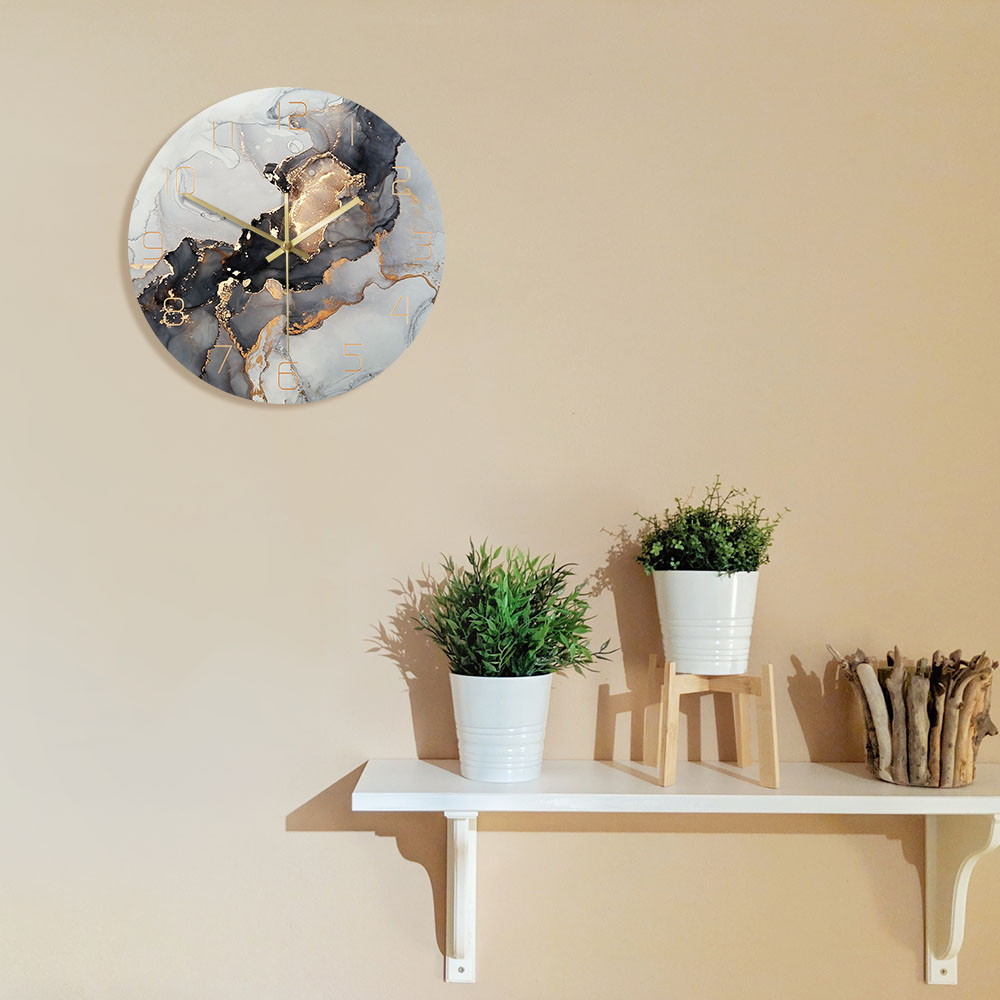 Abstract Alcohol Ink Printed W - Resin Art Wall Clock recension och pris