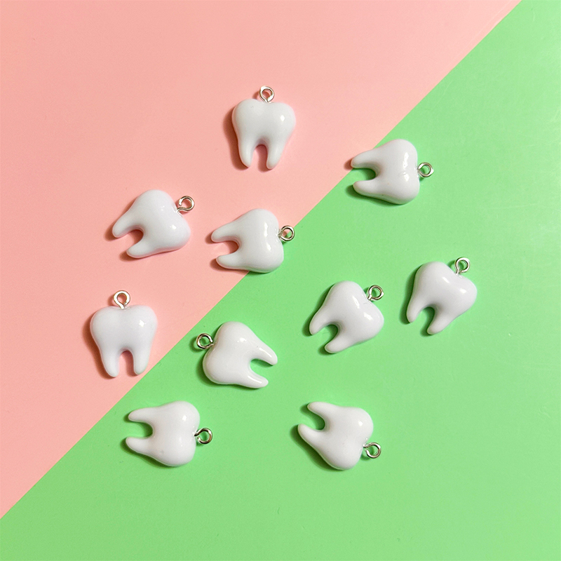10pcs Cute White Teeth Resin P - Resin Art Box recension och pris