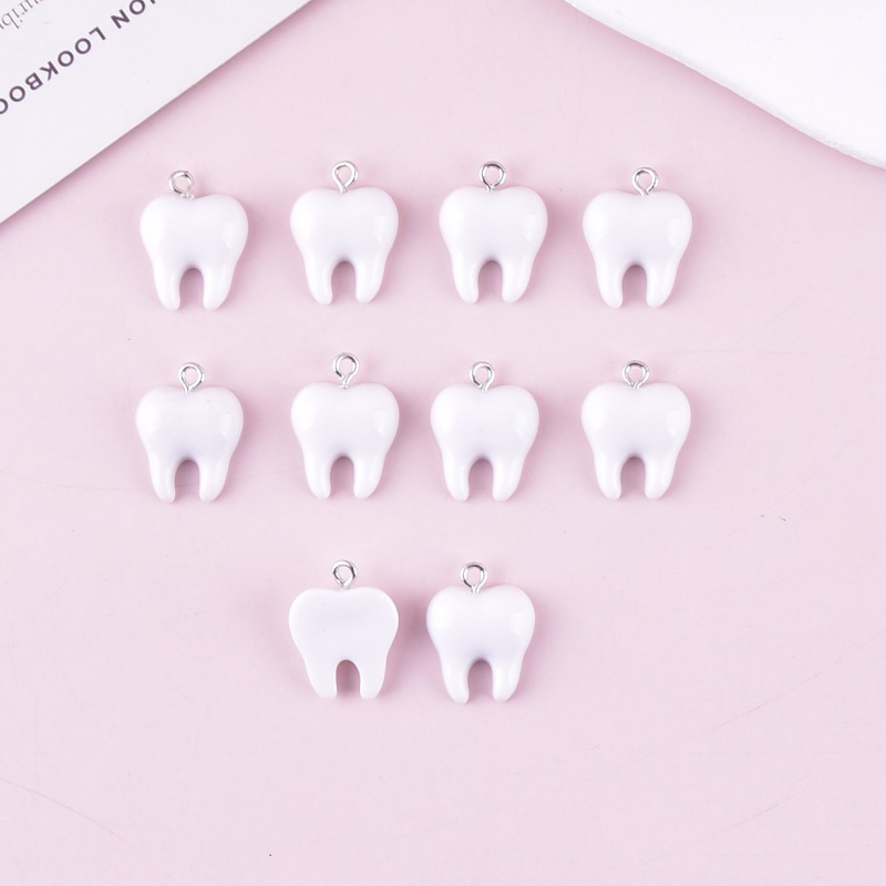 10pcs Cute White Teeth Resin P - Resin Art Box recension och pris