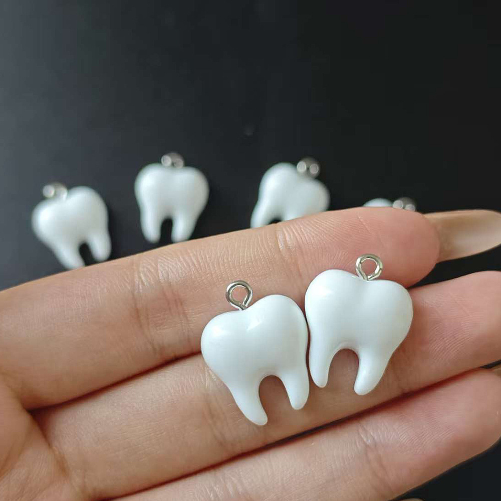 10pcs Cute White Teeth Resin P - Resin Art Box recension och pris