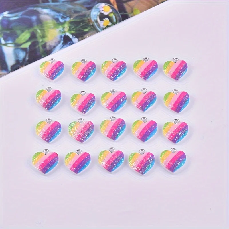 10Pcs Colorful Heart Resin Cha - Resin Art Box recension och pris