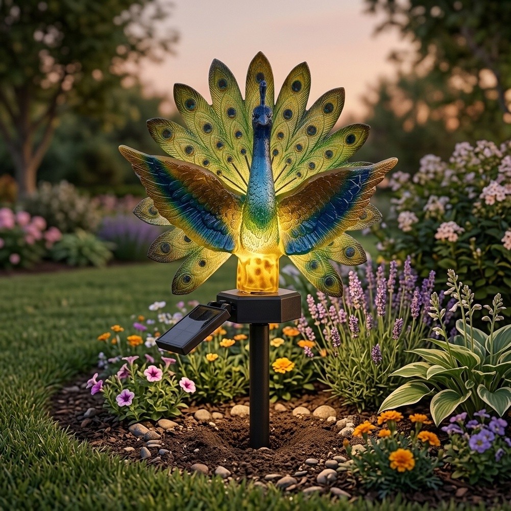 Resin Solar Peacock Garden Art - Resin Art Aesthetic recension och pris