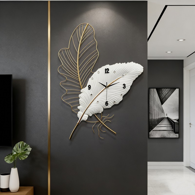 Feather Wall Clock Modern Art  - Resin Art Wall Clock recension och pris
