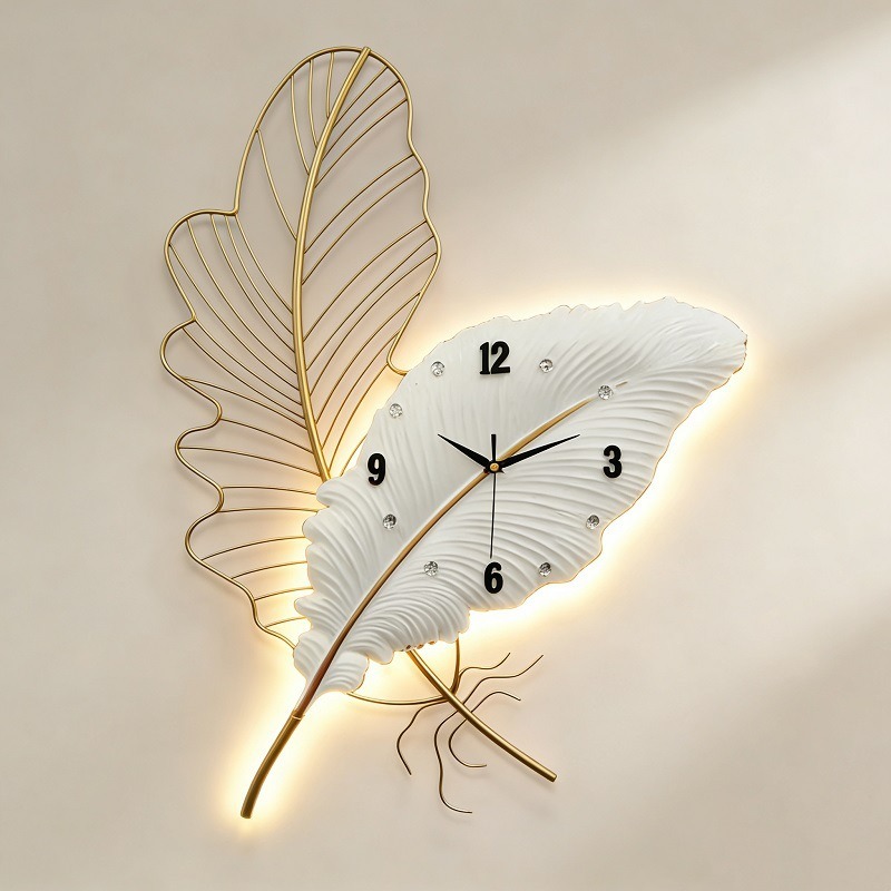 Feather Wall Clock Modern Art  - Resin Art Wall Clock recension och pris