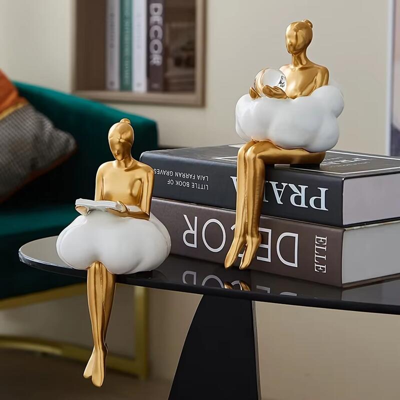Nordic Cloud Dress Girl Statue - Resin Art Aesthetic recension och pris