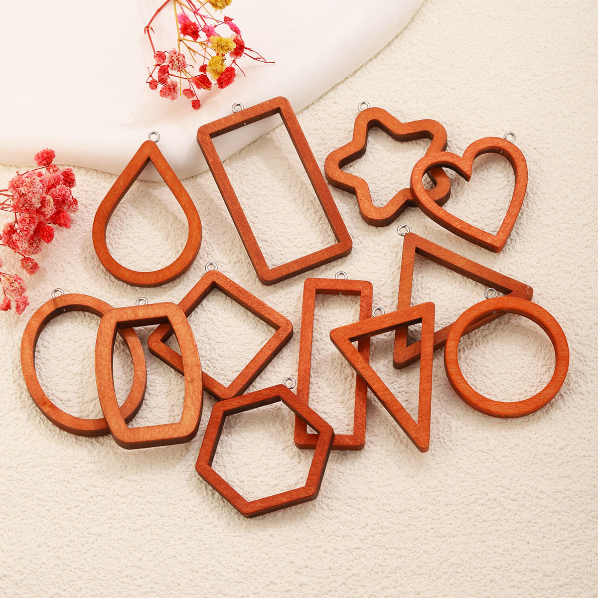10PCS Triangle Rectangle Wood  - Resin Art Box recension och pris